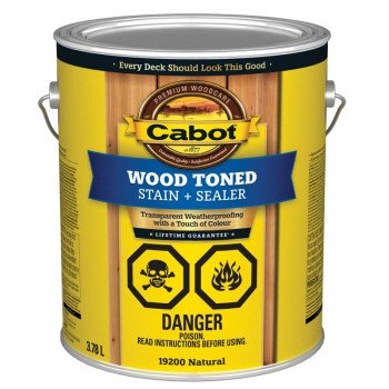 Cabot 19200 19200C Wood Toned Deck and Siding Stain, Natural, Liquid, 3.78 L