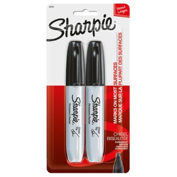 Sharpie 38262PP Permanent Marker, Chisel Lead/Tip, Large Lead/Tip, Black Lead/Tip