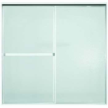 Sterling 690B Series 690B-59S Bath Door, Standard Frame, Aluminum Frame, Clear Glass, Tempered Glass, Sliding Door