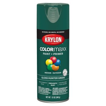 Krylon K05523007 Enamel Spray Paint, Gloss, Hunter Green, 12 oz, Can