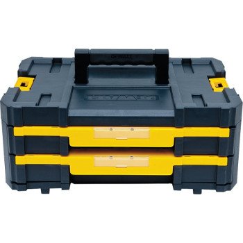 DEWALT TSTAK IV Series DWST17804 Double Shallow Drawer, 16.5 lb, Plastic, Black/Gold/Yellow, 2-Drawer