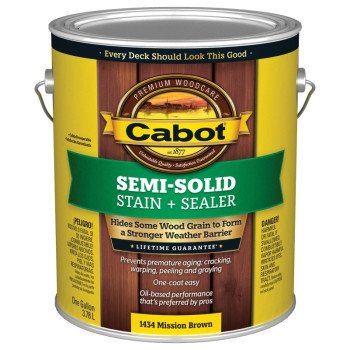 Cabot 140.0001434.007 Deck and Siding Stain, Mission Brown, Liquid, 1 gal