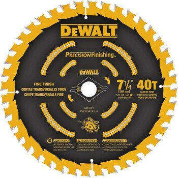 DeWALT PRECISIONFraming DW3594B10 Saw Blade, 7-1/4 in Dia, Carbide Cutting Edge, 5/8 in Arbor, Carbide