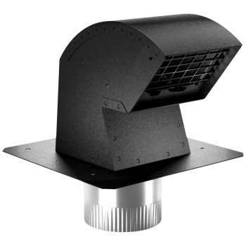 Imperial VT0640 Roof Vent Cap, 4 in Connection, Steel, Black, Galvanized