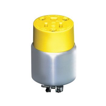 Leviton 000-515CA-000 Armored Connector, 2 -Pole, 15 A, 125 V, NEMA: NEMA 5-15R, Yellow