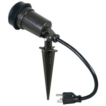 Hubbell SL101B Portable Spike Light, 150 W, CFL, Incandescent Lamp, Metal Fixture