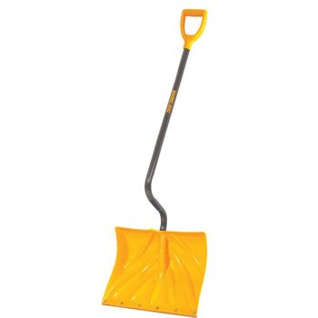 True Temper 1603072 Snow Shovel, 18 in W Blade, 13-1/2 in L Blade, Combo Blade, Polyethylene Blade, Steel Handle