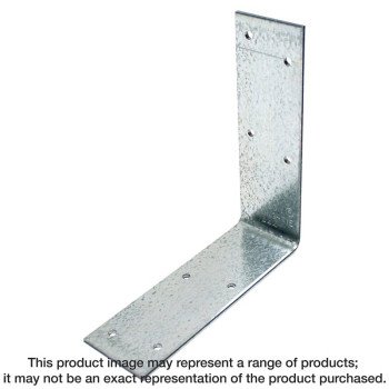 Simpson Strong-Tie A44 Angle, 4-3/8 in W, 4-9/16 in D, 1-1/2 in H, Steel, Galvanized/Zinc