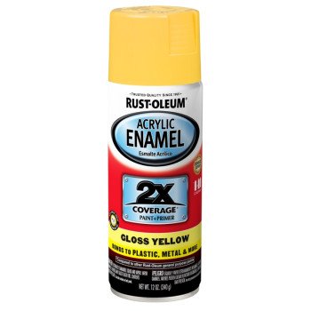 Rust-Oleum 316890 Automotive Spray Paint, Gloss, Yellow, 12 oz, Can