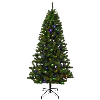 Hometown Holidays 10973 Christmas Tree, 7 ft H, Douglas Fir Family, CUL Adapter, Mini LED Bulb, White Light