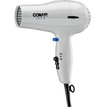 Conair 247 Hair Dryer, Mid-Size, Plastic, White