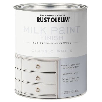 Rust-Oleum 331049 Milk Paint, Matte, Classic White, 1 qt, Can