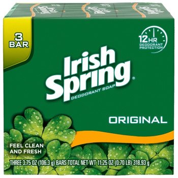 Irish Spring 14177 Bar Soap Green, Green, Clean Fresh, 3.75 oz