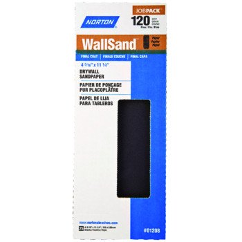 Norton 01208 Sandpaper, 11-1/4 in L, 4-3/16 in W, P120 Grit, Fine, Silicone Carbide Abrasive