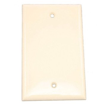 Leviton 80514-T Blank Wallplate, 3-1/8 in L, 4-7/8 in W, 1/4 in Thick, 1 -Gang, Plastic, Light Almond