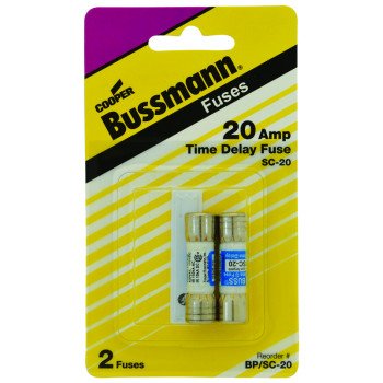 Bussmann BP/SC-20 Time Delay Fuse, 20 A, 600 VAC, 170 VDC, 10, 100 kA Interrupt, Glass Body