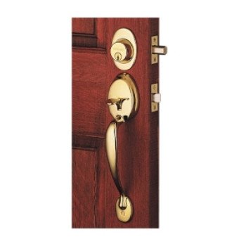 Schlage Plymouth Series F60VPLY/PLY505 Combination Lockset, Mechanical Lock, Knob Handle, Round Design, Bright Brass