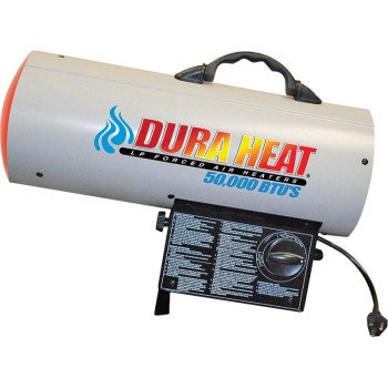 Dura Heat GFA60A Forced Air Heater, 20 lb Fuel Tank, Liquid Propane, 30000/40000/60000 Btu, 99 % Efficiency