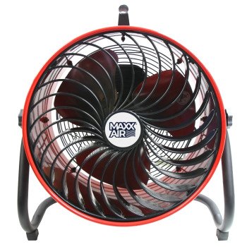 MaxxAir HVFF16TRED Floor Fan, 120 V, 3-Speed, 1350 rpm Speed, 1600 cfm Air, Black/Red