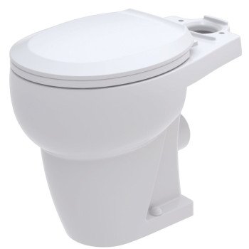 THETFORD 42772 Toilet Bowl, Round, 1 gpf Flush, Vitreous China, White, Floor Mounting, 11-1/2 in H Rim