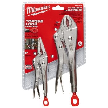 Milwaukee 48-22-3602 Locking Plier Set, Silver Handle