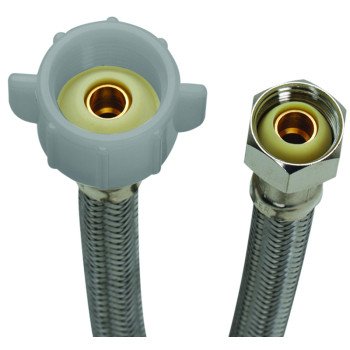 Fluidmaster B3T16 Toilet Connector, 1/2 in Inlet, Compression Inlet, 7/8 in Outlet, Ballcock Outlet, 16 in L