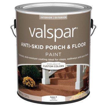 Valspar 024.0082032.007 Porch and Floor Paint, Base 2, 1 gal, 100 sq-ft/gal Coverage Area