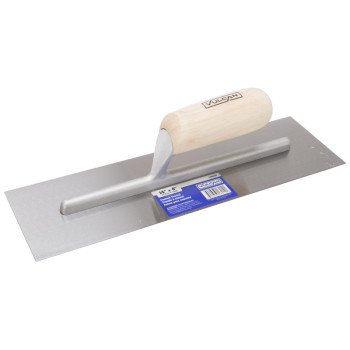 Vulcan 16214 Cement Trowel, 14 in L Blade, 4 in W Blade, Right Angle End, Ergonomic Handle, Wood Handle