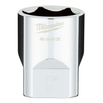 Milwaukee 45-34-9108 Socket, 1 in Socket, 1/2 in Drive, 6-Point, Chrome Vanadium Steel, Chrome