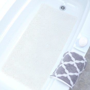 SlipX Solutions 05800 Bath Mat, 36 in L, 17 in W, Foam Mat Surface, White