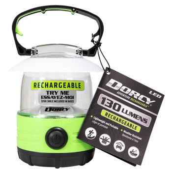 Dorcy Adventure Series 41-1360 Table Lantern, Lithium-Ion, Rechargeable Battery, LED Lamp, Aluminum, Green