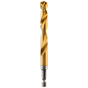 Milwaukee 48-89-4624 Impact Drill Bit, 27/64 in Dia, 4.88 in OAL, Twist Flute, 1/4 in Dia Shank, Hex Shank