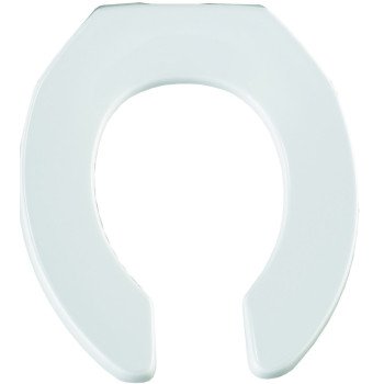 Bemis M955C-000 Toilet Seat with Cover, Round, Plastic, White, Sta-Tite Hinge