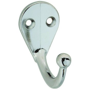 National Hardware V162 N274-167 Cloth Hook, 35 lb, 1-Hook, Zinc, Chrome, 2/PK