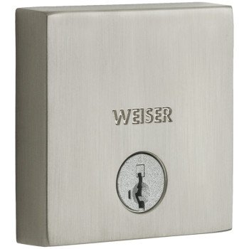 Weiser Downtown Series 9GD14710-017 Deadbolt, 1 Grade, Zinc, Satin Nickel, 2-3/8 to 2-3/4 in Backset, KW1 Keyway