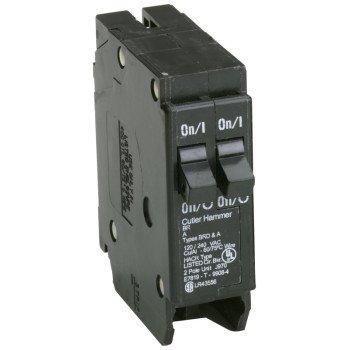 Cutler-Hammer BR2020 Circuit Breaker, Duplex, Type BR, 20 A, 2 -Pole, 120/240 V, Plug Mounting