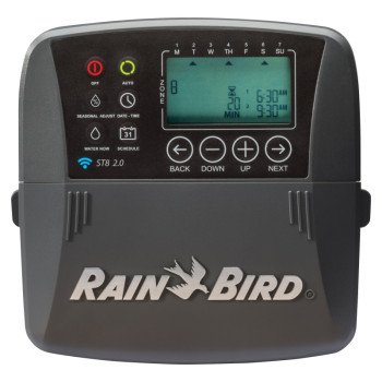 Rain Bird ST8I-2.0 Irrigation Timer, 24/120 VAC, 8 -Zone, 8 -Program, Digital Display, Wall Mounting, Gray