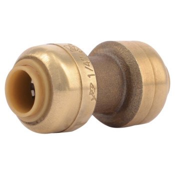 SharkBite U004LFA Tube Coupling, 1/4 in, Brass, 200 psi Pressure