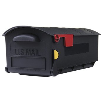Gibraltar Mailboxes Patriot Series GMB515B01 Rural Mailbox, 1200 cu-in Capacity, Plastic, 12.4 in W, 21.3 in D, Black
