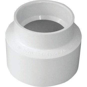 Canplas 414227BC Adapter Coupling, 6 x 4 in, Hub, PVC, White