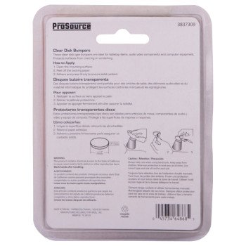 Prosource FE-50774-PS Furniture Bumper Pad, 1-1/4 in, Disk, PU