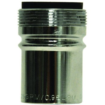 Danco 10492 Faucet Aerator, 15/16-27 x 55/64-27 Male x Female Thread, Brass, Chrome Plated, 0.25 gpm