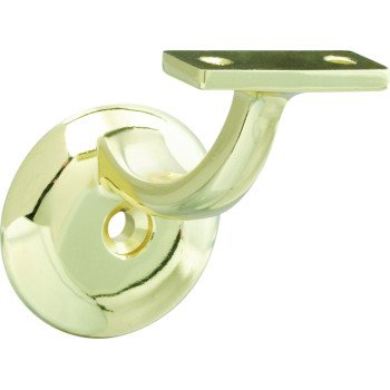 National Hardware N830-126 Handrail Bracket, 250 lb, Die-Cast Zinc, Polished Brass