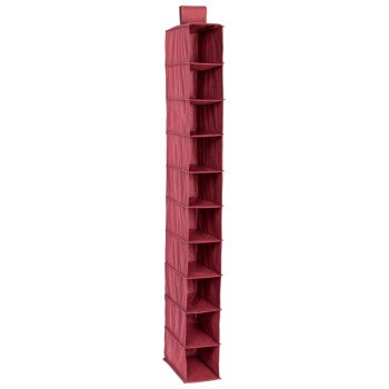 Honey-Can-Do SFT-03060 Closet Organizer, 12 in W, 54 in H, 10-Shelf, Fabric, Pink