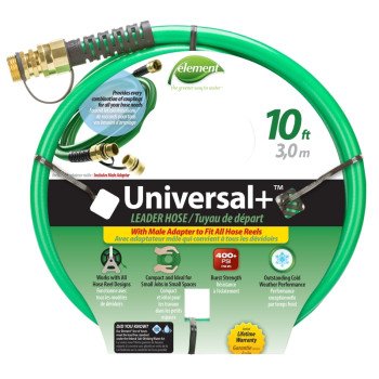 Swan CELUN12010 Universal Leader Hose, 1/2 in, 10 ft L, Female, PVC, Green