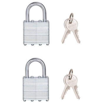 ProSource HD00012-D-3L Padlock Set, Standard Shackle, 1/4 in Dia Shackle, 1-1/4 in H Shackle, Steel Shackle, Steel Body