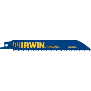 Irwin 372610P5 Reciprocating Saw Blade, 6 in L, 10 TPI, Cobalt/Steel Cutting Edge