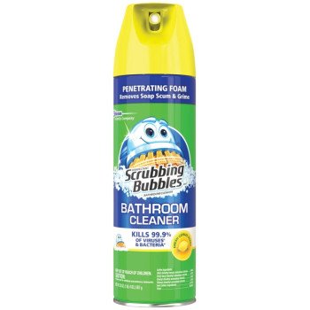 Scrubbing Bubbles 71362 Bathroom Cleaner, 22 oz Aerosol Can, Pleasant Lemon, Yellow
