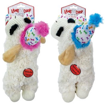 Multipet MP48706 Dog Toy, 10-1/2 in, Birthday Lamb Chop with Birthday Hat Dog Toy , Happy Birthday, Polyester