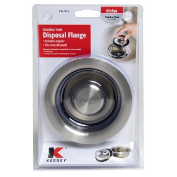 Keeney K5417SS Garbage Disposal Stopper, 4-1/2 in Dia, 2-1/2 in H, Steel